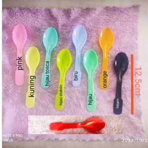 4302 Sendok Puyo Sendok Pudding Sendok Eskrim Sendok Sedang Warna Warni (1pack=25pcs)