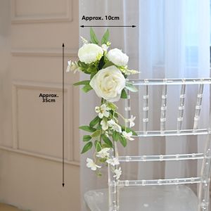 Outdoor Wedding Lawn Chair Back Decorative Silk Flowers Business Event Church Hotel Door Knob Simulation Silk Flower Arrangement
