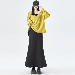 La Chapelle | Elegant High Waist A-line Skirt with Fish Tail Mermaid Design for Spring