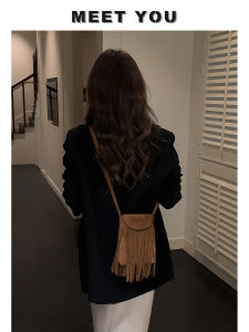 Bohemian Mini Suede Fringe Crossbody Bag for Women New 2025 Fashionable Small Leather Bag High-End Feelings Portable Handbag