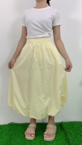 ชุดเซ็ตเสื้อแขนสั้นผ้ายืด +กระโปรงยาวสวย