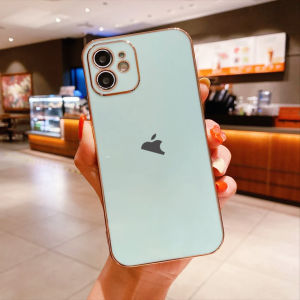 Hontinga Casing Case iphone 6 6s 7 8 Plus SE SE 3 SE3 2022 5G 2020 X Xr Xs Max Case Luxury Chrome Plated Soft TPU Square Phone Case Full Cover Camera Protection Anti Gores Rubber Cases For Girls