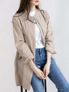 Womens Spring Autumn Cotton Casual Style Jacket Slimming Korean Version Loose Fit Windbreaker Pure Cotton Autumn Wear