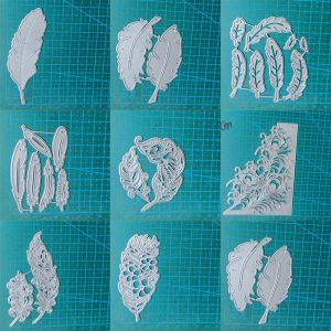 feather Metal Cutting Dies Stencil DIY Scrapbooking Album Paper Card Template Mold Embossing Craft Decoration