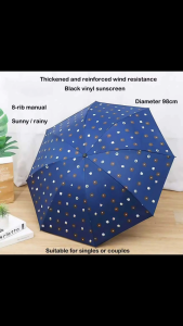 Folding for sunny and rainy/8 ribs/dark blue/cute bearbrow bear/Happy blooming everyday
