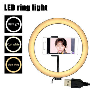 26/33cm LED Selfie Ring Lighting Photographic 12 Inch Led Lamp USB Remote Fill light For Phone Vlog Video Live with Phone Holder
