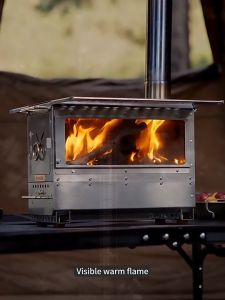 Kompor Ice Ranger Wood Stove Bushcraft Naturehike CNK2300CW021 Tabletop Firewood Kompor Kayu Cerobong Glamping Estetik Portable Lipat Kompor Camping