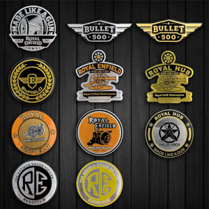 คลาสสิกป้ายโลโก้โลหะติดรถจักรยานยนต์และรถรอยัลเอนฟิลด์สติ๊กเกอร์สำหรับกระสุน 350 บาท