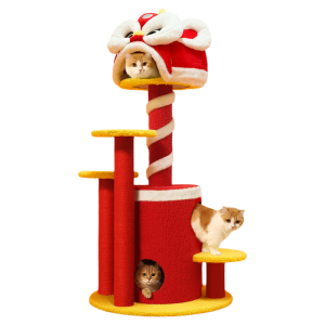 HOOPET | Multi-functional Space-saving Cat Tree with Scratching Post and Bed