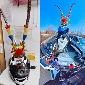 หมวกโขนสีทองแดง มงกุฎหมีก้าวหน้าที่สูง ขนนกไก่ สไตล์การเต้น วัสดุอื่นๆ สำหรับการแสดง