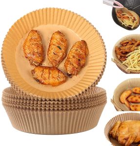 50pcs 16/20cm Air Fryer Disposable Paper Liner Non-Stick Mat Round Paper Baking Mats Kitchen AirFryer Baking Accessories