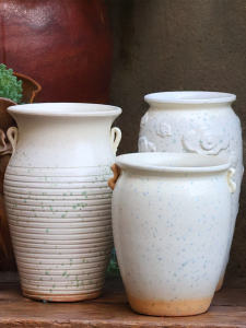 Bình Hoa Gốm Sứ Thủ Công Lớn Bằng Sét Tím Thoáng Khí Cho Cây Cỏ Trong Nhà Phòng Khách Bình Hoa Gốm Sứ Hình Tam Giác Màu Trắng