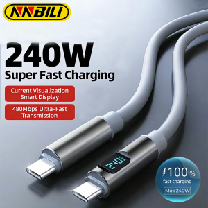 NNBILI 240W USB C To Type C Silicone Cable PD3.1 48V 5A Super Fast Charging Cable USB C For iPhone 17 Samsung S26 Huawei Macbook