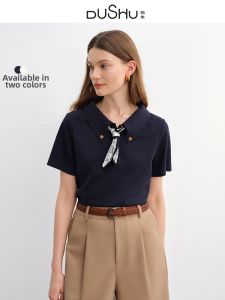 DUSHU | Polo Neck Loose Slimming Big Size T-shirt