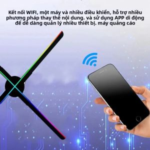 Máy Chiếu Hologram 3D Dạng Quạt 52cm Đầu Phát Ảnh Ba Chiều LED HD Điều Khiển Từ Xa Qua WiFi & Ứng Dụng Máy Hiển Thị Quảng Cáo Cho Trung Tâm Thương Mại