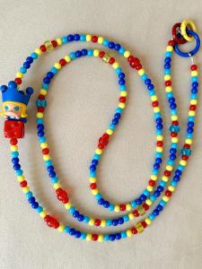 Long Bubble Monster Mobile Phone Chain Labubu Sitting Cute Crying Baby Bead Chain Crossbody Hanging Rope Acrylic Material