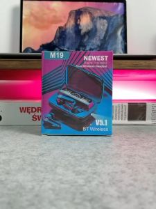 Matei Headset Bluetooth M19 TWS Wireless Earphones Bluetooth 5.1 In Ear HIFI Waterproof Sports Music Earbuds With Charging Box Full Bass Jernih
