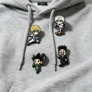 Bandai | Hot cute animation anime film and television peripheral cartoon full-time hunter cute character brooch zinc alloy badge gifts