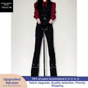 YOULIN | Black Slim Straight Summer Trousers For Tall Men Flared