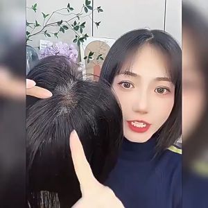 ที่คลุมผมปลอมด้านบนผมสีดำมอคค่าและน้ำตาล8X11-25cm100% เส้นผมมนุษย์วิกผมระบายอากาศได้ดีผมสีขาวน้ำหนักเบาเพิ่มวอลลุ่มผมสำหรับผู้หญิง