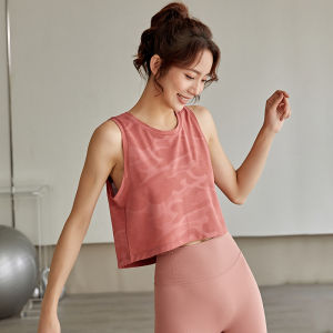 เสื้อกั๊กออกกำลังกายแขนกุดหลวมๆ สำหรับผู้หญิง ชุดออกกำลังกายฤดูร้อน แห้งเร็ว เสื้อกั๊กโยคะ ผ้าฝ้ายผสมโพลีเอสเตอร์