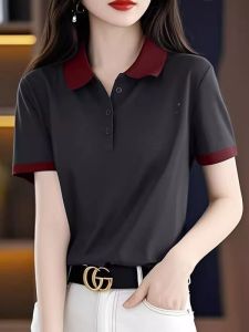 HUAXUNRAN | Fashionable Slimming Polo Neck Short Sleeve T-shirt