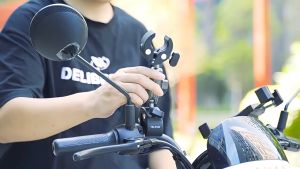 kẹp 2 đầu  telesin gắn action lên xe phụ kiện máy quay camera gopro