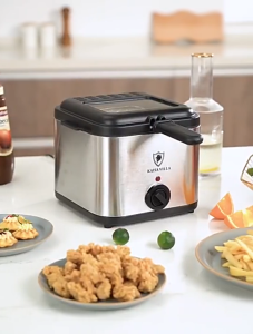 [SG Ready Stock] Electric fryer Stainless steel fryer basket 2.5 L Three-layer anti-scald design Multiple frying methods Enjoy delicious food easily