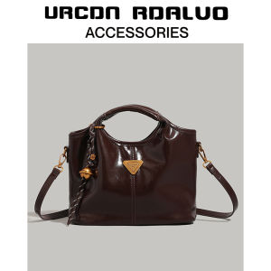 UR Retro Bucket Bag Womens Casual Commuter Basket Handbag Single Shoulder Crossbody Bag Soft PU Leather Magnetic Buckle Closure