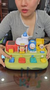Bộ Đồ Chơi Montessori Ú Oà POP UP Kèn Cánh Bướm & Tiếng Ó Chó - Học Tập Vận Động & Ghi Nhớ Cho Bé 0-6 Tuổi