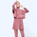 Damla Sport Muslimah Swimwear Dusty Pink - Baju Renang Wanita Hijab Syari Remaja. 