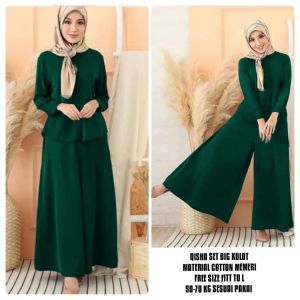 READY STOCK QISHA SET KULOT WATCH VIDEO FOR REAL FREE SIZE FITT TO L 50-70 KG SESUAI PAKAI BACA DESCRIPTION