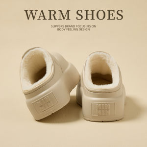 Dép Cotton Chống Thấm Nước Đế Dày Mùa Đông 2025 Cho Nữ Đế EVA Đế Trong Nhà Đế Giữa Đế Mềm Đế Cao Su Đế Cao Su
