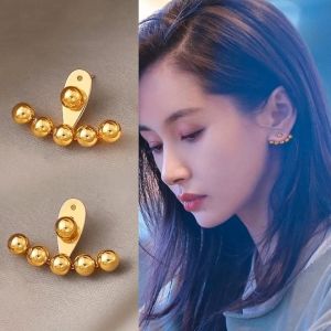 OYJR Bông tai Titan nữ không gỉ Hoa tai Hạt vàng Thời trang Hàn Quốc 2022 Phong cách mới