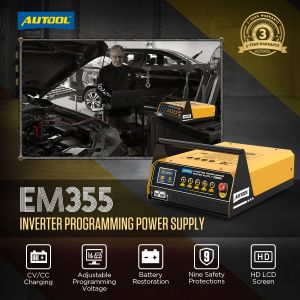 【2025 NEW】 AUTOOL EM355 Auto Reprogramming Tool Car Fast Charging Inverter Programming Power Supply & Charger Regulator Voltage Transformer