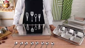 Stainless Steel Seasoning Box 8-Piece Pack - Sealed & Resistant to Falling - Durable & Practical for Home Cooking & Small Commercial Use