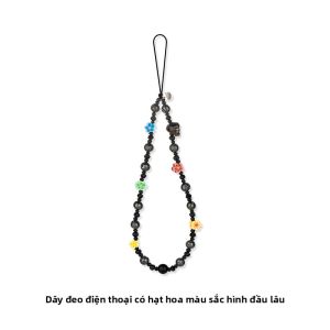 MASFEIL | Dây chuyền treo điện thoại di động hình hoa đầy màu sắc Dây xích treo ngắn thích hợp cho hộp đựng điện thoại di động Apple 16 túi phụ kiện mặt dây chuyền đầy màu sắc mặt dây chuyền ins dây chống mất internet người nổi tiếng