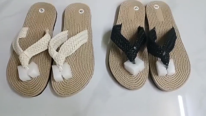 Fashion Womens Flip Flop Korean Anti Slip Grass Weaving Slippers Breathable straw slippers