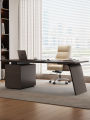 Modern Minimalist Designer Home Office Desk Solid Wood Italian Style Luxury Simple Sensation Smoke Wood CEO Executive Desk. 