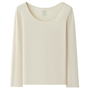 Hodo | Hodo Womens Ultra-Thin Warm Base Layer Shirt Lightweight Anti-Static Skin-Care Velvet Underwear Long Sleeve Round Neck Top