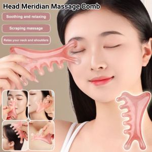 Head Meridian Unblocking Portable Wide Tooth Gua Sha Comb Facial Body Massager Meridian Massage Comb Promote Blood Circulation