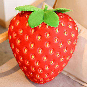 Cute Strawberry Plush Pillow Realistic Fruit Doll Sofa Cushion Bedtime Pillow Childrens Day Gift Soft Toy for All Ages