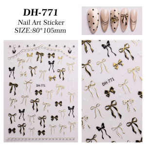 Gold Foil Butterfly Knot 3D Nail Art Stickers High-End Feelings Comfortable Any Skin Type Chinese Brand OTHERS Nail Decorations