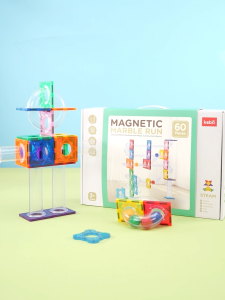 Kebo Marble Run Playset - Educational Magnetic Tiles Building Toy for Toddlers
