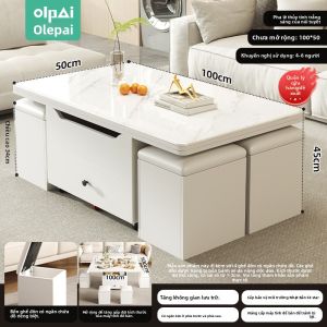 OLEPA | Bàn Trà Đa Năng Nâng Hạ Gấp Gọn Có Bánh Xe Dùng Cho Gia Đình