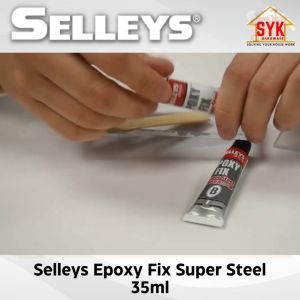 SYK SELLEYS Epoxy Fix Super Steel AB Glue Araldite 2 Ton Copper Steel Aluminium Brass Pewter35ml (Metallic Grey)