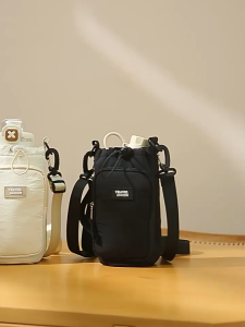 Water Bottle Carrier Bag With Shoulder Strap Tumbler Cup Holder Pouch Cup Bag Lightweight Portable For Outdoor Travel