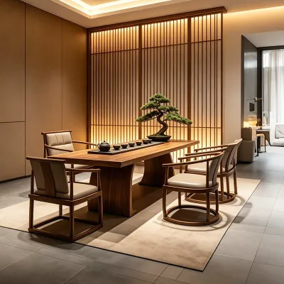 Chinese-style Luxury Solid Wood Tea Table Set