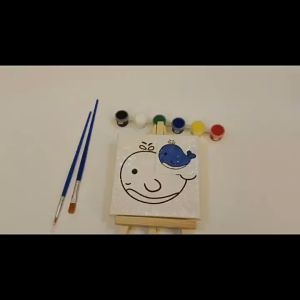 [LECRAFTY] DIY Canvas Painting Set 10x10cm Canvas Board Children Cute Cartoon Drawing Art Colour