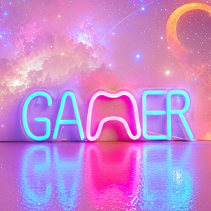 Chi-buy LED Neon Gamer Gamepad USB ขับเคลื่อนป้ายนีออนโคมไฟตกแต่งป้ายของขวัญวันเกิด Wall Art สําหรับห้องนอน Bar Shop